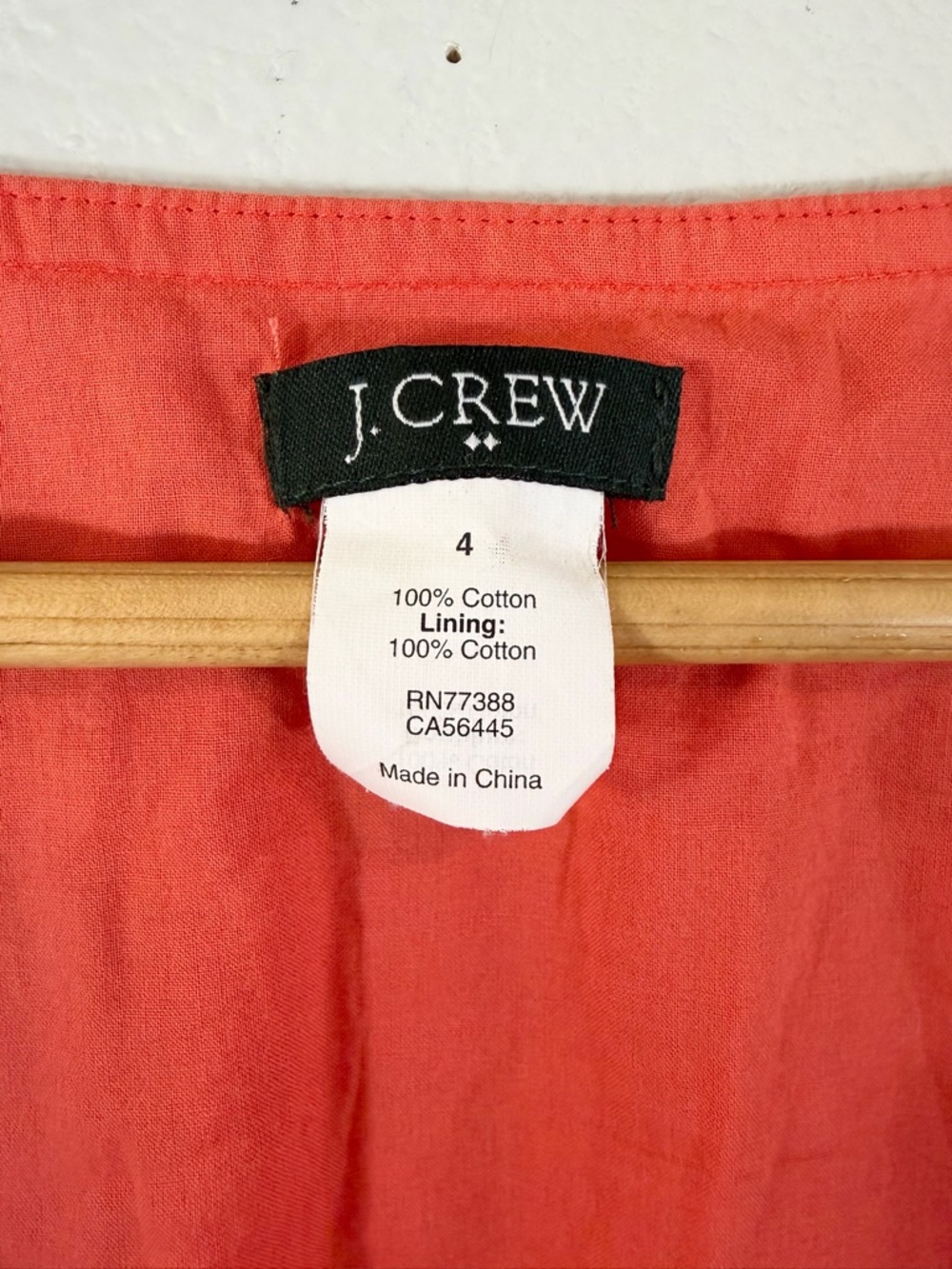 J. Crew Coral Cotton Drawstring Dress Size 4 Short Sleeve Spring Summer Preppy - Picture 6 of 8